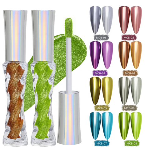 New Hot Selling Nail Liquid Magic Mirror Powder Cream With Nail Lip Brush Nail Art Decoration Mirror Chrome Powder