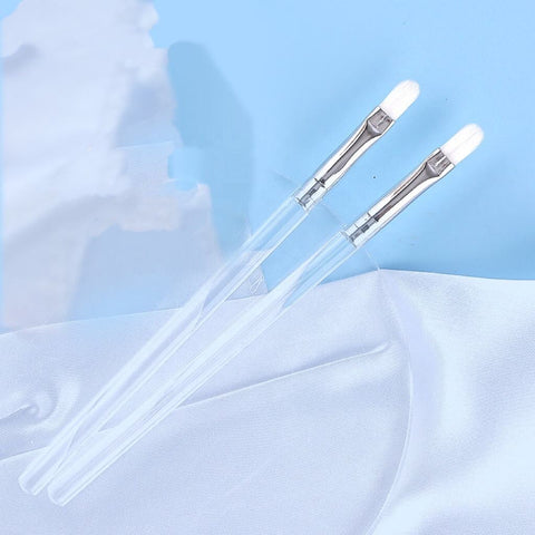 New Single Acrylic Makeup Tool Brush Lip Liner Brush Plastic Long Transparent Handle Lip Brush