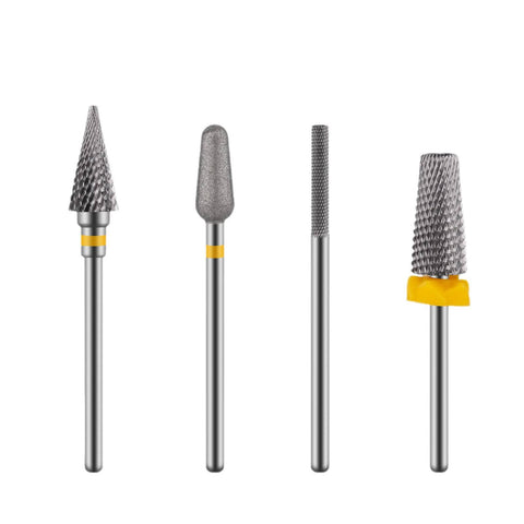 New Silver Tungsten Steel Nail Drill Bit Grinding Head Nail Polish Cuticle Remover 5 in 1 Nail Drill Bit Manicure Tool