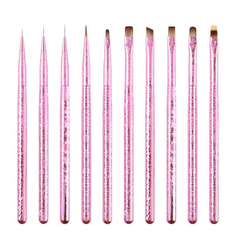 Newest SIngle Pink Acrylic Handle Nylon Hair Light Therapy Nail Art Pen Manicure Drawing Painting Liner Nail Brush