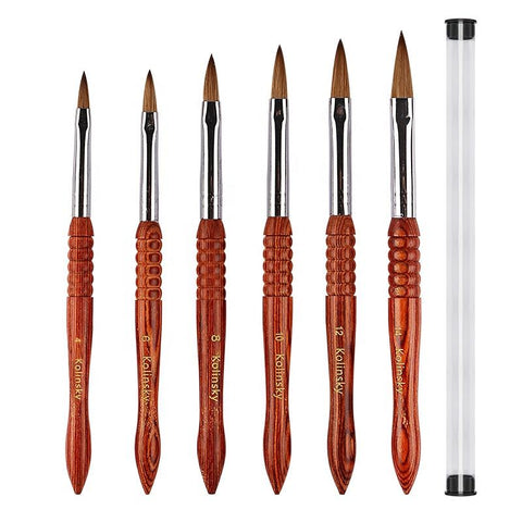1PC Wooden Handle 100% Kolinsky Acrylic Nail Brush DIY Nail Art Painting Pen Professional UV Gel Kolinsky Nail Brush