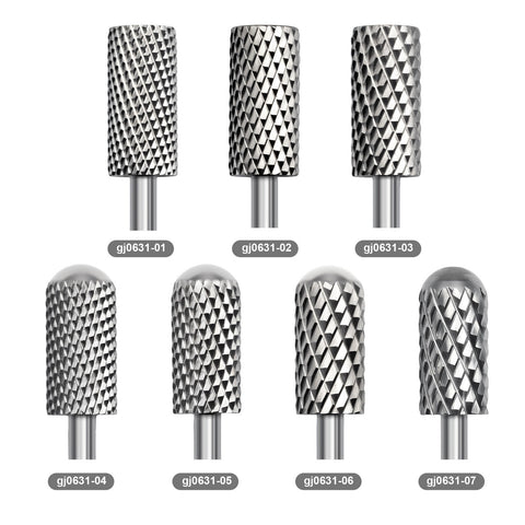 New Silver Cuticle Remover Bit Remove Gel Nail Care Tool Nail Salon Quality Cylindrical Tungsten Steel Cuticle Nail Drill Bit