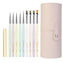 High Quality Japanese Macaron Color Uv Gel Painting Liner Pen Acrylic Handle Soft Nylon Hair Nail Light Therapy Brush Set