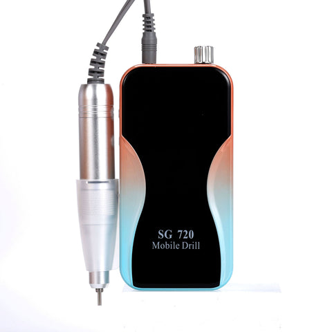 Portable Orange Blue Gradient Rechargeable Nail Drill SG720 Cordless 45000RPM USB E-file Nail Polishing Machine for Salon