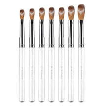 New Professional 100% Kolinsky Acrylic Nail Brush White Metal Handle Painting Brush Crystal Extended Nail Art Brushes