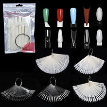 Multiple Styles 50PCS Fan Shape Nail Gel Polish Color Card Manicure Nail Color Display Practice Nail Tip Display Tools