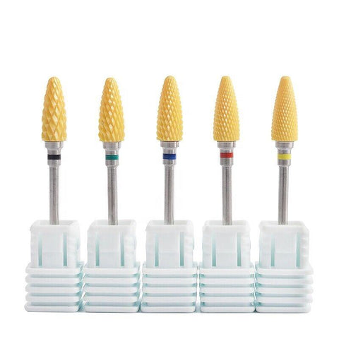 Wholesale Ceramic Nails Machine Drill Bit 3/32" Yellow Burr Nail Drill Bit for Nail Supply Manicure and Pedicure