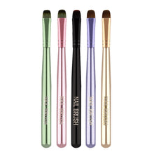 French Short Square Round Head Manicure Brush Nylon Hair Metal Handle UV Gel Brush for Nail Art Builder Gel