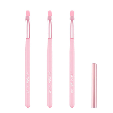 New Pink/Green Manicure Square Round Head Painting Pen Nylon Acrylic Handle Nail Phototherapy Pen Light Therapy Nail Art Brush