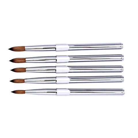 Professional High Quality Aluminum Handle Nail Painting Brush 100% Pure Kolinsky Hair Nail Art Brush