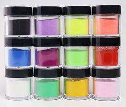 12 Colors Acrylic Powder Neon Pigment Crystal Powders for Nail Polish Nail Art Decorations