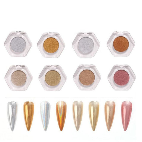 Wholesale Light Metallic Nail Art Pigment Gold Sliver Chrome Mirror Acrylic Powder Nail Art Decorations