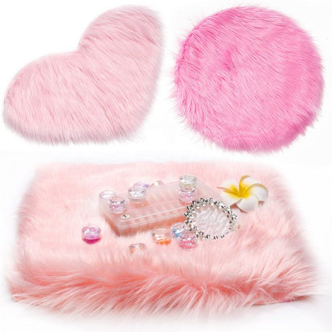 New Heart Round Square Manicure Photo Tools Props Fur Mat Multi-functional Salon Manicure Display Mat