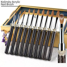 New Purple Sandalwood Handle Kolinsky Nail Brush with Butterfly UV Gel Carving Pen Pure Kolinsky Nail Art Brush