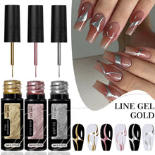 Custom Logo 5ml Painting Metal Chrome Effect Liner Gel Polish UV LED Mirror Metallic Liner Gel Nail Polish
