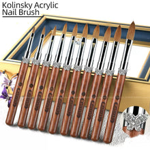 New Butterfly Wood Handle Kolinsky Nail Brush Mink Fur Crystal Carving Pen Kolinsky Nail Art Brush