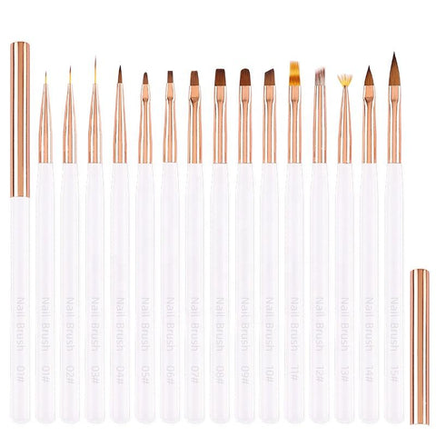 Single Professional Transparent Acrylic Handle Nail Art Tools Light Therapy Paint Petal Drawing Nylon Nail Brush