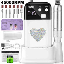 New SG718 45000RPM Rechargeable Cordless Nail Polisher Grinder USB Portable White Pink Manicure E File Nail Drill Machine
