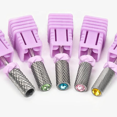 Premium Purple Tungsten Steel Nail Grinding Head with Diamond Quick Nail Polish Remover Electric Nail Drill Bit