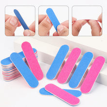 New 100pcs/bag Mini Double Side Wood Nail Files Disposable Pink Blue Thin Straight Wooden Nail File for Nail Care