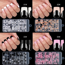 New 120pcs/box Square Full Cover French Wearing Armor False Nail Tips Artificial Fingernails