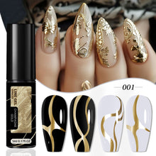 Custom Logo 5ml Painting Metal Chrome Effect Liner Gel Polish UV LED Mirror Metallic Liner Gel Nail Polish