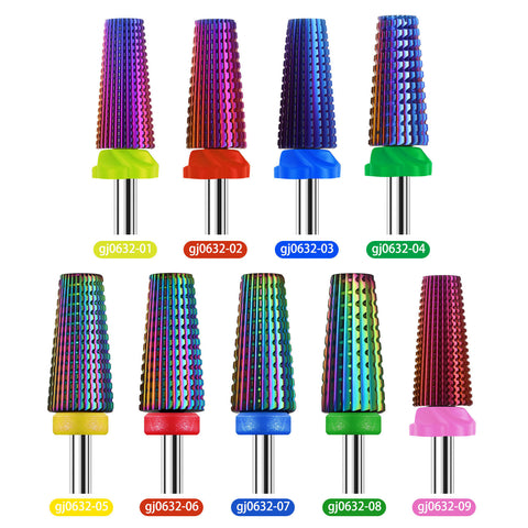 High Quality Carbide Tungsten Steel Nail Drill Bit Multi-functional 5 in 1 Rainbow Nail Remove Gel Nail Care Polishing Drill Bit