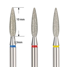 New Flame Shape Mini Diamond Nail Drill Bit Remove Cuticle Dead Skin Milling Cutter Bit Nail Polisher Tools