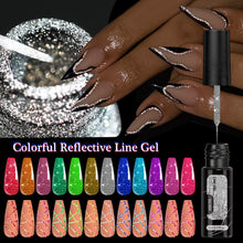 New 5ml/bottle Colorful Reflective Diamond Liner Gel Nail Art Fluorescent Glitter Nail Polish Gel Liner DIY Nail Art Painting