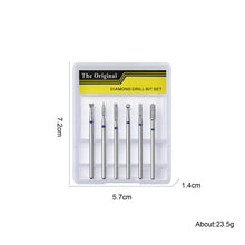 Professional Diamond Nail Drill Bit 6pcs/set Cuticle Clean Polish Nail Grinder Head Dead Skin Callus Remove Nail Drill Bit Set