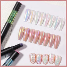 Fairy Solid Nail Glitter Powder Air Cushion Pen 8 Colors Aurora Mirror Nail Art Pigment Magic Pen Manicure Accessories Tool