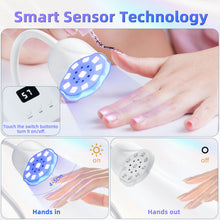 30W Powerful Rechargeable Cure Flash Portable UV LED Nail Lamp Lotus Phototherapy Curing Lamp with Smart Sensor