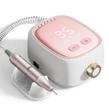 New JMD-417C Portable 35W Electric Nail Drill Machine Pink Blue Desktop 35000RPM Low Noise Nail Drill with Foot Petals