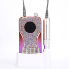 Shiny Rhinestone SG720 Rechargeable Nail Drill Rose Gold Purple Gradient Portable 45000RPM High Speed USB Nail Drill Machine