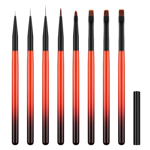 New Brown-Black Gradient Acrylic Handle Nail Art Pen Nylon Hair Light Therapy Brush Manicure Drawing Painting Liner Nail Brush