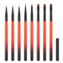 New Brown-Black Gradient Acrylic Handle Nail Art Pen Nylon Hair Light Therapy Brush Manicure Drawing Painting Liner Nail Brush