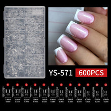 120/600pcs/box Short Square Almond French False Nail Tips Half Cover C Curve Transparent Artificial Nail Extension Tips