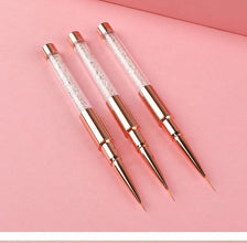 1 PC or 10pcs/set Rose Gold Light Therapy Pen Nylon Hair Nail Painting Drawing Pen Nail Art Brush
