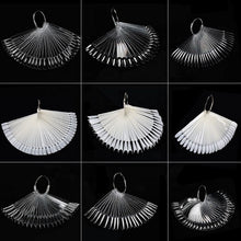 Multiple Styles 50PCS Fan Shape Nail Gel Polish Color Card Manicure Nail Color Display Practice Nail Tip Display Tools