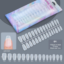New 150pcs/bag Double-Side Matte Nail Tips Short Round Square Coffin Full Cover Ultra-Thin False Nail Tips for Extension