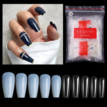 New 500PCS/BAG Flat Head Full Cover Nail Tips Transparent Natural Gel Extension Nail Tips for Nail Salon