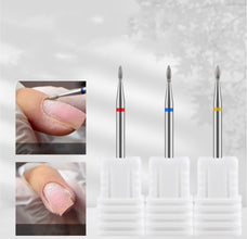 New Mini Diamond Nail Drill Bit Cuticle Cleaning Dead Skin Removal Milling Cutter Flame Shape Grinding Nail Drill Bit