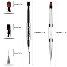 Multi-Functional Dual Head Nail Art Brush Nail Liner Brush Nail Polish Extension Builder Painting Pen UV Gel Brush