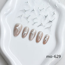 Silver Metal Liner 5D Nail Art Sticker Self Adhesive Korea Style Reliefs Decals Fashion Manicure Art Decorations with Rhinestone