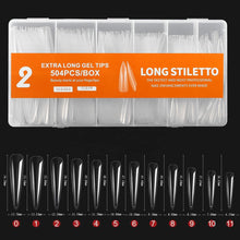 New Arrival 504Pcs/Box Super Long Cowboy Full Cover Nail Tips Transparent Press on Nail Tips XXXL T-Shape False Nail Tips