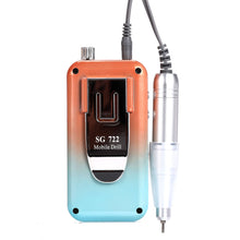 Portable Orange Blue Gradient Rechargeable Nail Drill SG720 Cordless 45000RPM USB E-file Nail Polishing Machine for Salon
