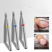 New Mini Diamond Nail Drill Bit Cuticle Cleaning Dead Skin Removal Milling Cutter Flame Shape Grinding Nail Drill Bit