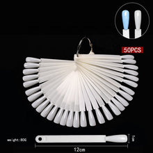 Multiple Styles 50PCS Fan Shape Nail Gel Polish Color Card Manicure Nail Color Display Practice Nail Tip Display Tools