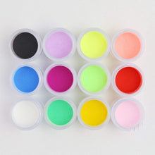 12 Colors Acrylic Powder Neon Pigment Crystal Powders for Nail Polish Nail Art Decorations