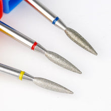 New Flame Shape Mini Diamond Nail Drill Bit Remove Cuticle Dead Skin Milling Cutter Bit Nail Polisher Tools